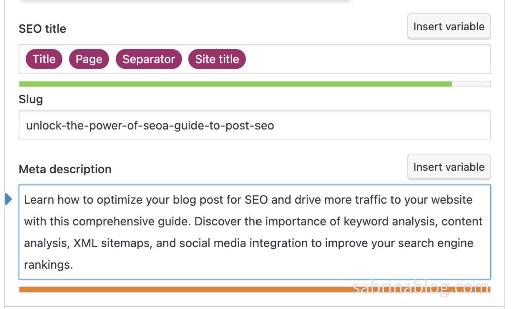 Write an effective Meta description for your blog.